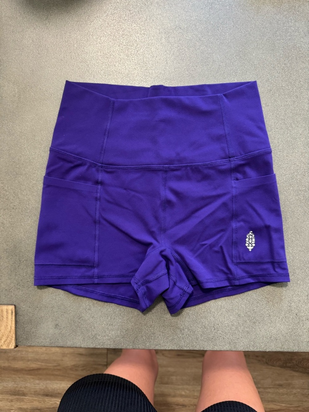 Free People Movement Purple High-Rise Bike Shorts with Side Pockets